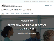 Tablet Screenshot of clinicalguidelines.gov.au